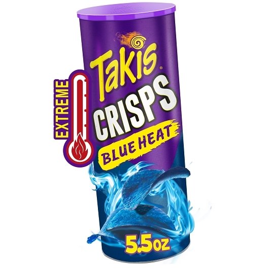 Takis Blue Heat Crisps Hot Chili Pepper Potato Crisps, 5.5 Ounce, 15 Per Case