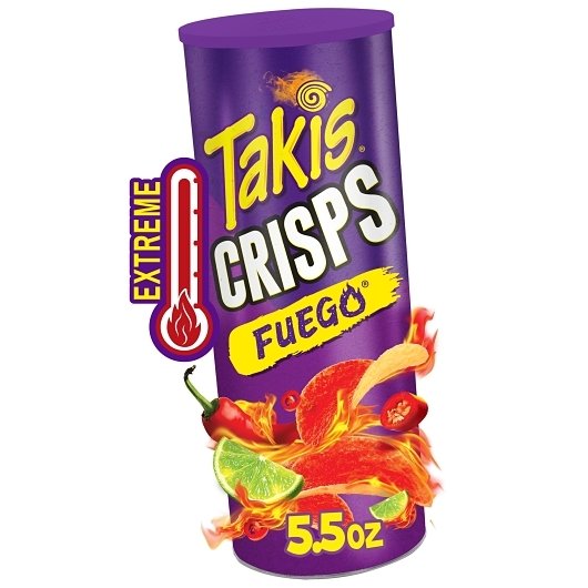 Takis Fuego Crisps Hot Chili Pepper & Lime Potato Crisps, 5.5 Ounce, 15 Per Case