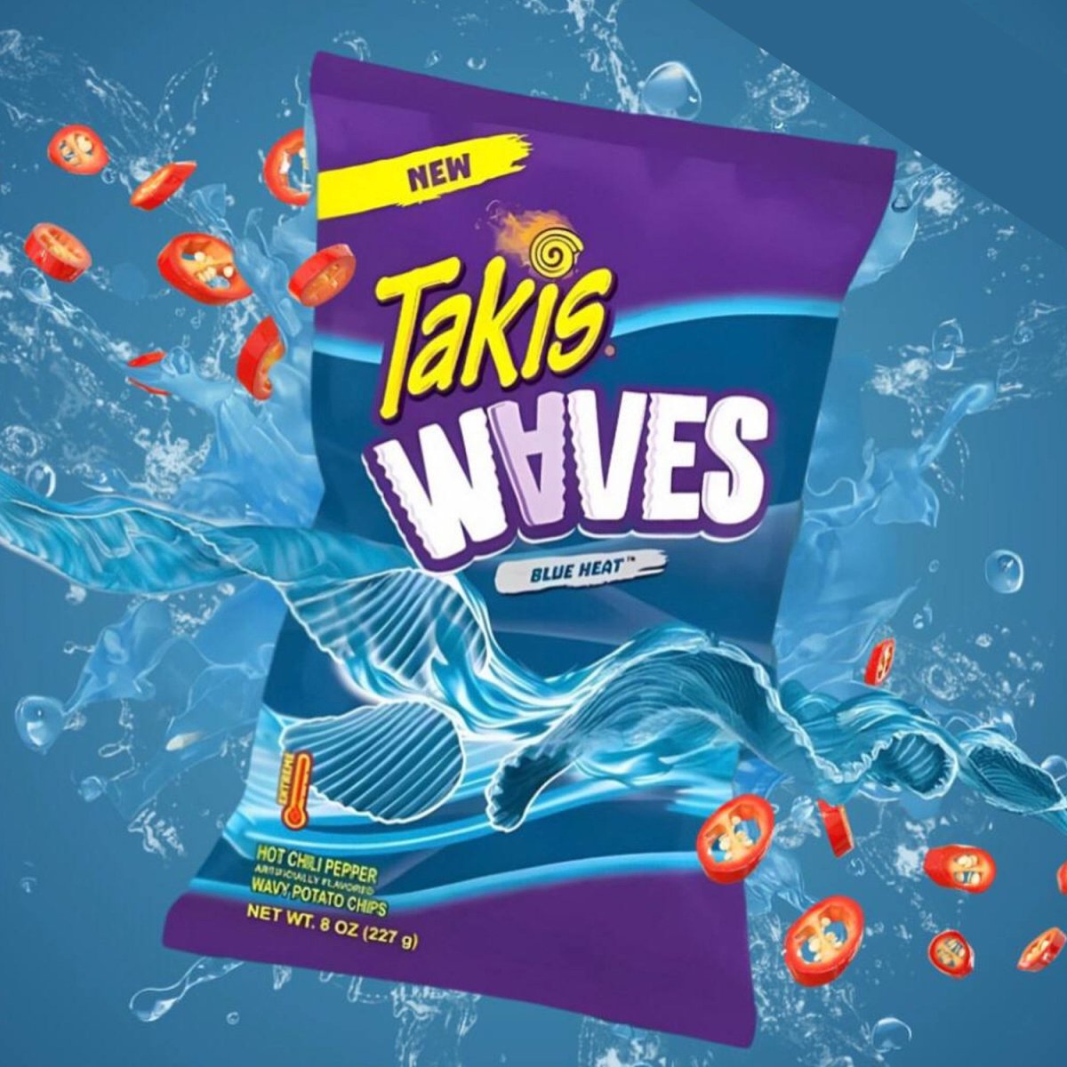 Takis CHIPS BLUE HEAT WAVES - 8.0 OZ
