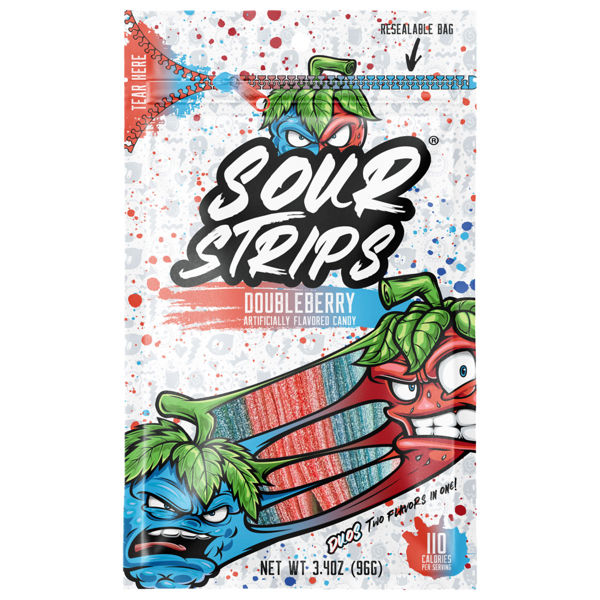 SOUR STRIPS DUOS Doubleberry Flavored Peg Bag, 3.4 oz., 50 ct.