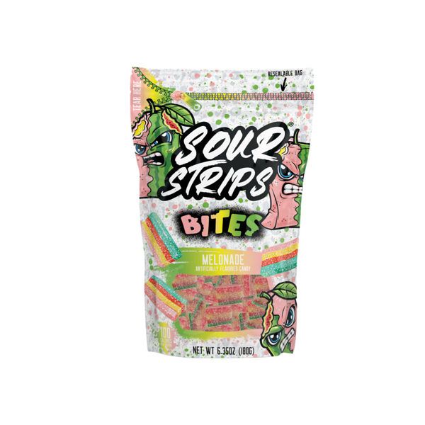 SOUR STRIPS BITES Melonade Flavored Pouch, 6.35 oz., 5/10 ct.