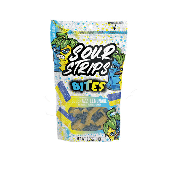 SOUR STRIPS BITES Blue Raspberry Lemonade Flavored Pouch, 6.35 oz., 5/10 ct.